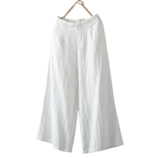 

Повседневные женские брюки однотонного цвета с эластичным поясом, широкими штанинами, свободные длинные брюки 2XL белый
