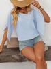 2025 Sommer Neue Damen Casual Schräg V-Ausschnitt Chiffon Puffärmel Elegante Bluse