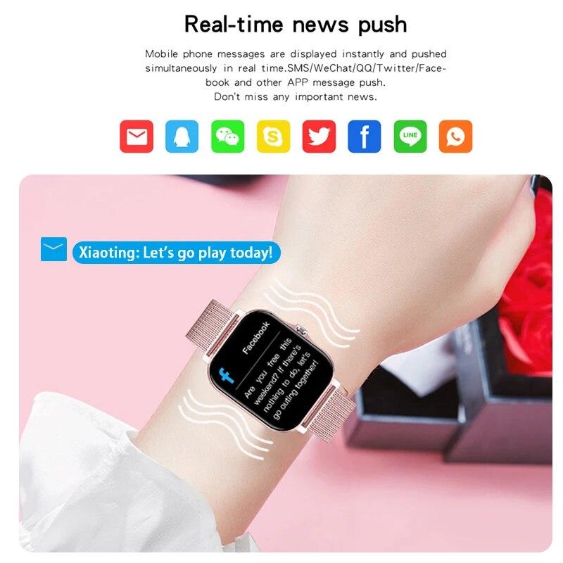 SACOSDING New Smart Watch for Men 1.69 Full Touch Smartwatch Fitness Pedometer Heart Rate Monitor Smart Clock Ladies Watch