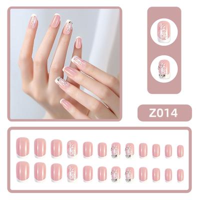 24 ks nechtov Nositeľné nechty Ľadové priehľadné umelé nechty