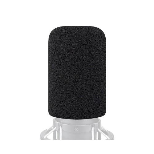 SOULWIT Microphone Foam Protective Cover/Pop Filter for HyperX QuadCast/QuadCast S/QuadCast 2S, Replacement Foam Cover/Windscreen for Mic - Black