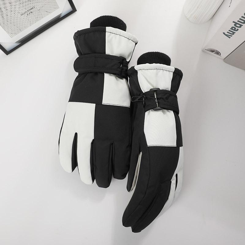 Ski Gloves for Winter Thickened Waterproof Men and Women Plus Velvet Thickened Anti Slip Cold Proof Riding Touch Screen Warm Gloves