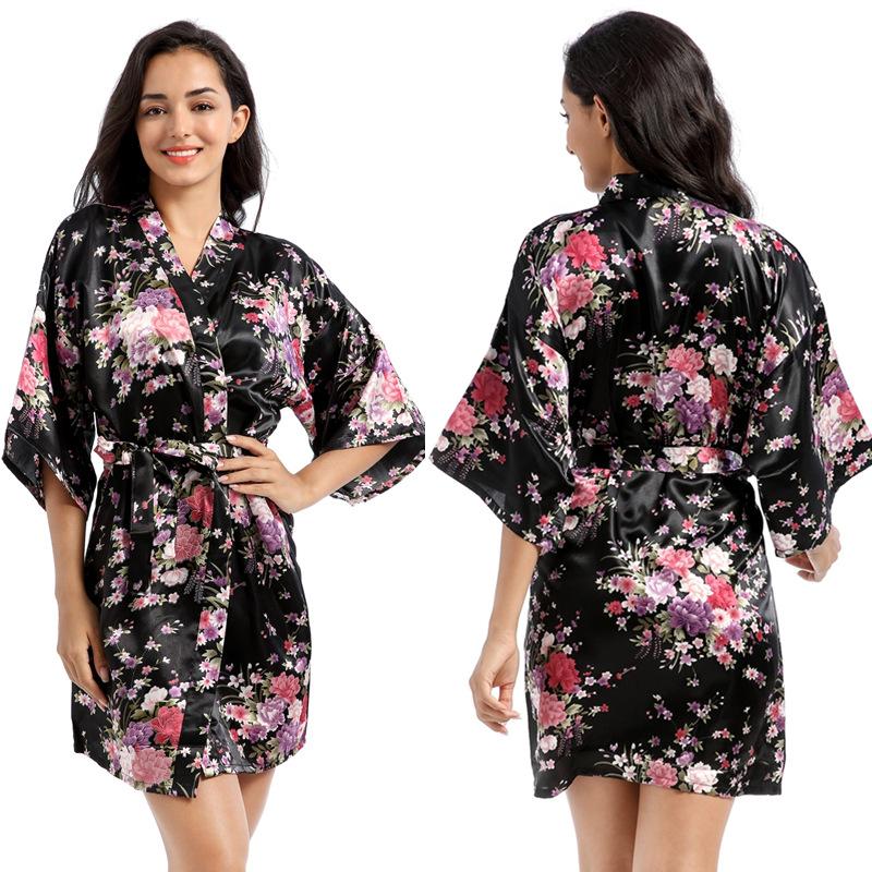 Plus Size Women's Summer Home Short Thin Loose Cardigan Pajamas