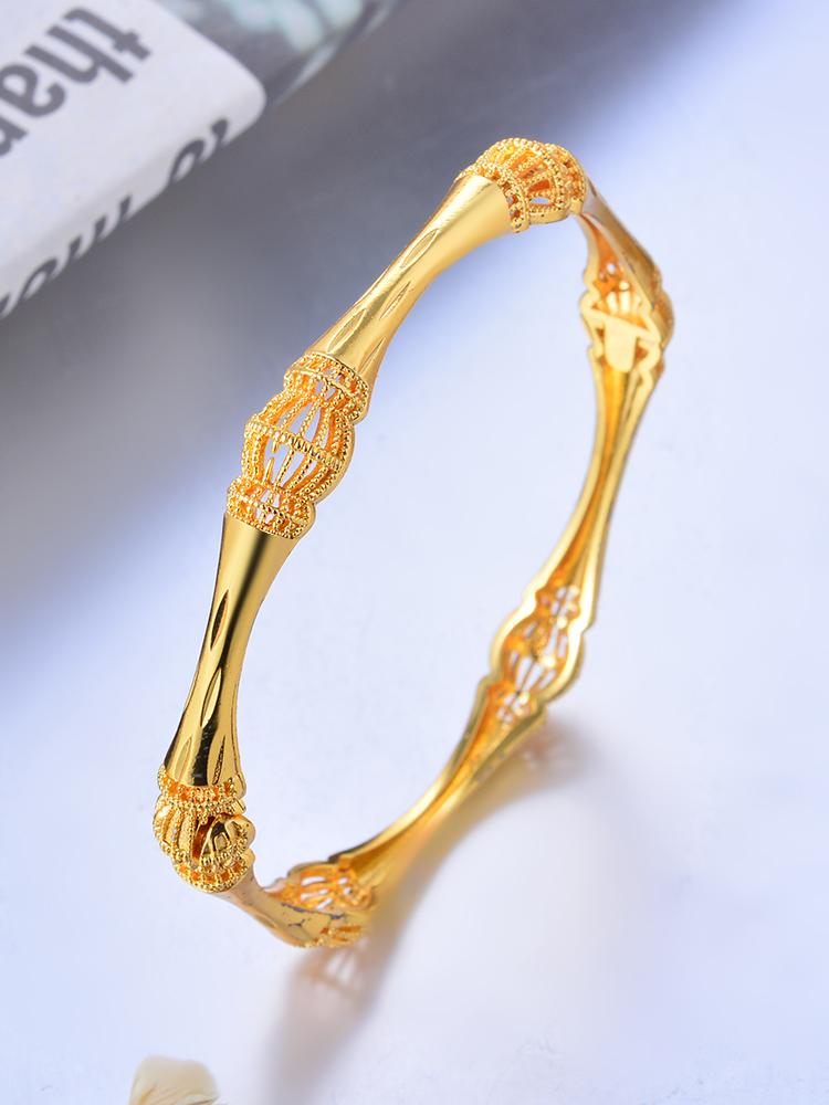 Dubai Gold Color Bangles for Women Dubai Bride Wedding Ethiopian Bracelet Africa Bangle Arab Jewelry Gold Charm Bracelet