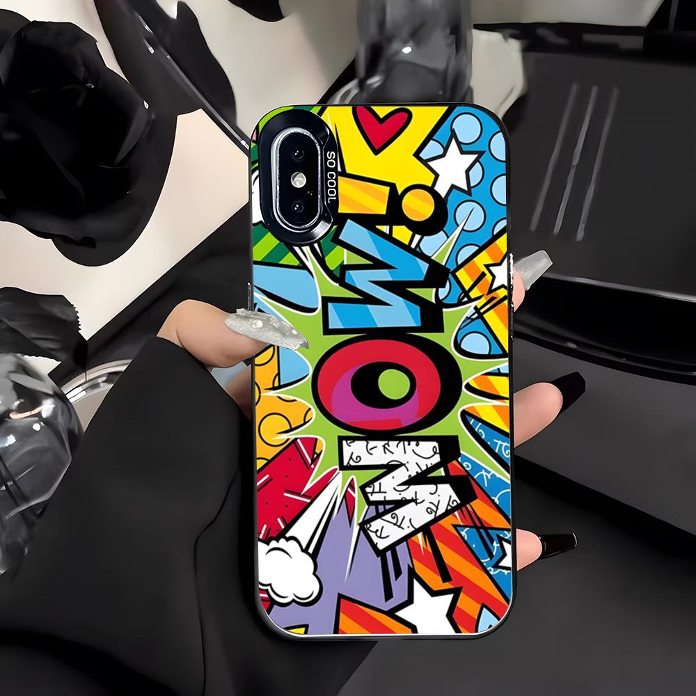 

Artist R-Romero B-Britto Phone Case For IPhone 17 Air 16 E 15 14 Plus 13 12 11 Pro Max Colored Silver Cover iPhone 16 Pro