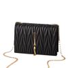 New striped shoulder crossbody chain women's bag simple casual fringed small square bag