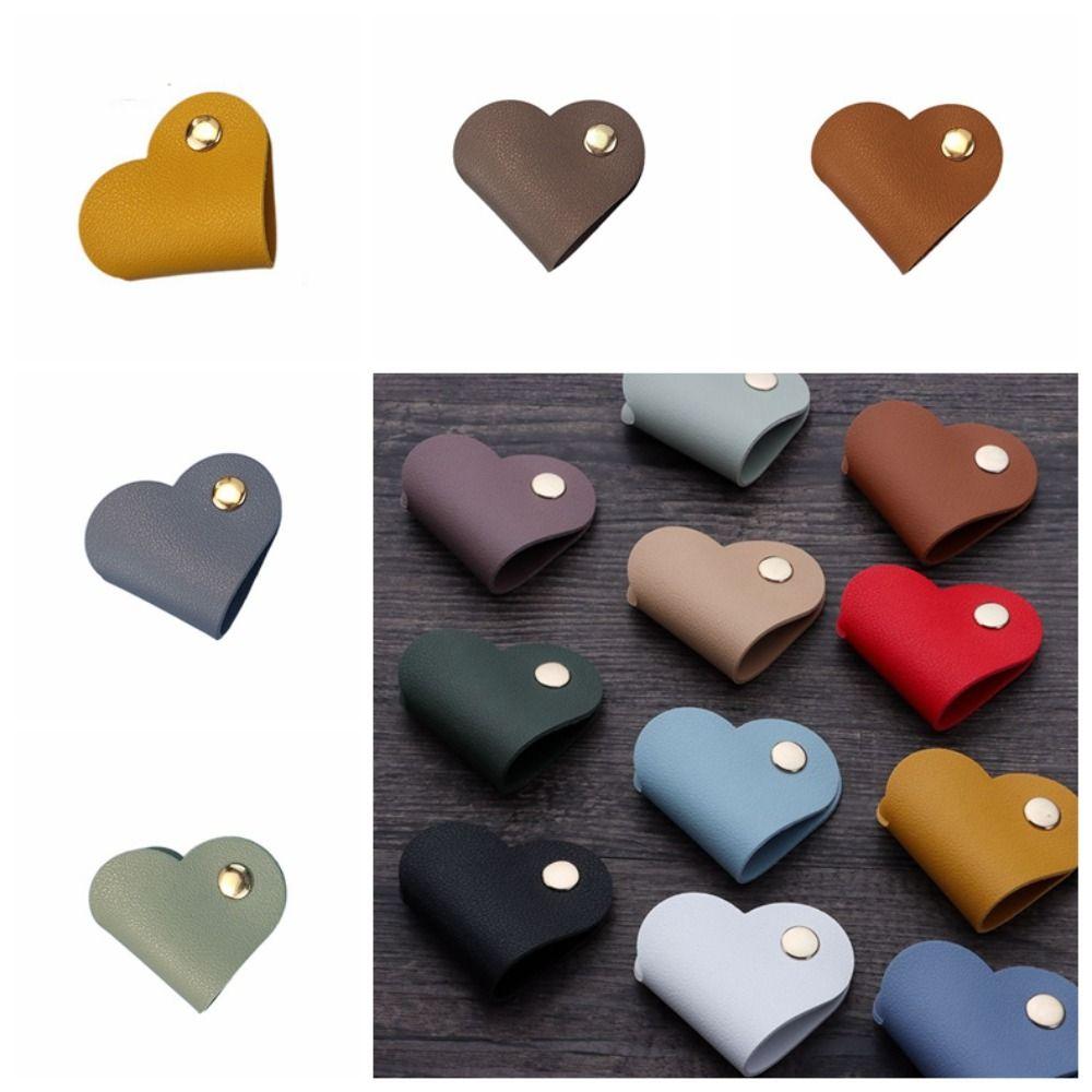 

Защитный зажим для кабеля, кожаный зажим в форме сердца для намотки кабеля, органайзер для шнура для наушников, органайзер для ожерелья