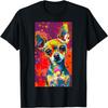 Pop-art Portrait Chihuahua Bright Colorful Dog T-Shirt for Men Women