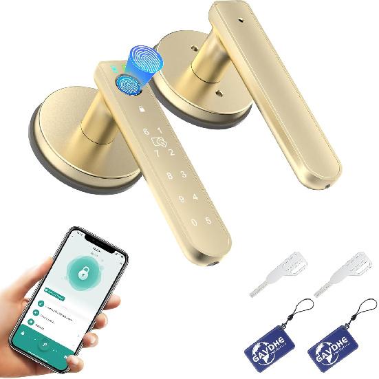 Fingerprint Door Lock Smart Fingerprint Door Knob with Keyless Entry Biometric Door Lock with Keypad App Control Easy Installation for Home Bedroom