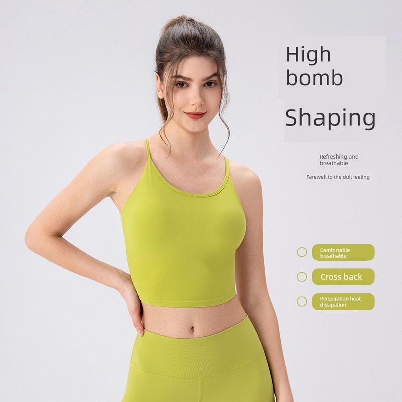 Foreign Trade with Chest Pad Female Summer Yoga Intimates Open Back Sling Sports Tops Bubble Wrap Dance Fitness Vest Yoga Clothes
