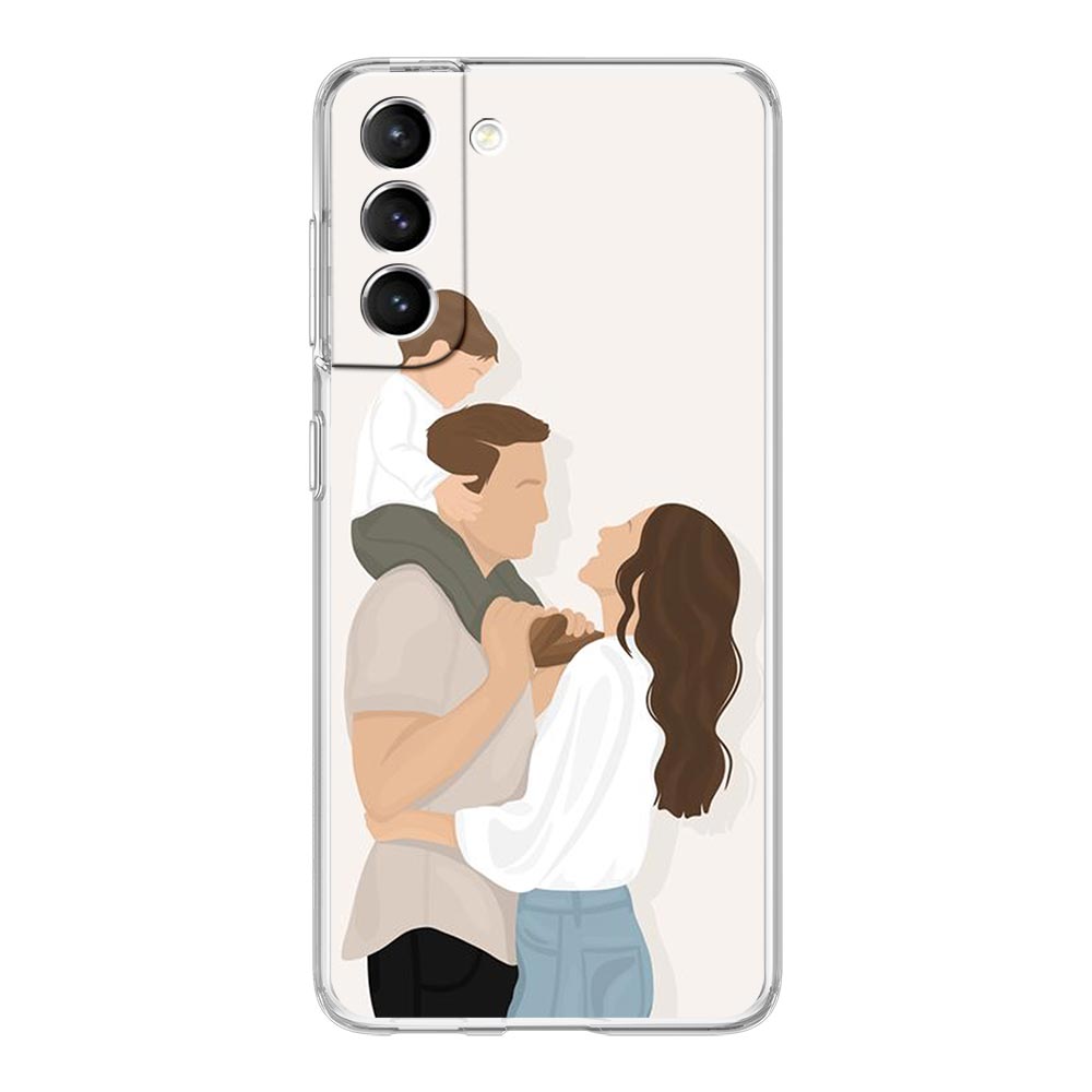 Phone Case For Samsung Galaxy S24 Plus S23 S22 S21 S20 FE Ultra 5G S10 S10E S9 Soft Clear Silicone Cover Baby Girl Mom Family