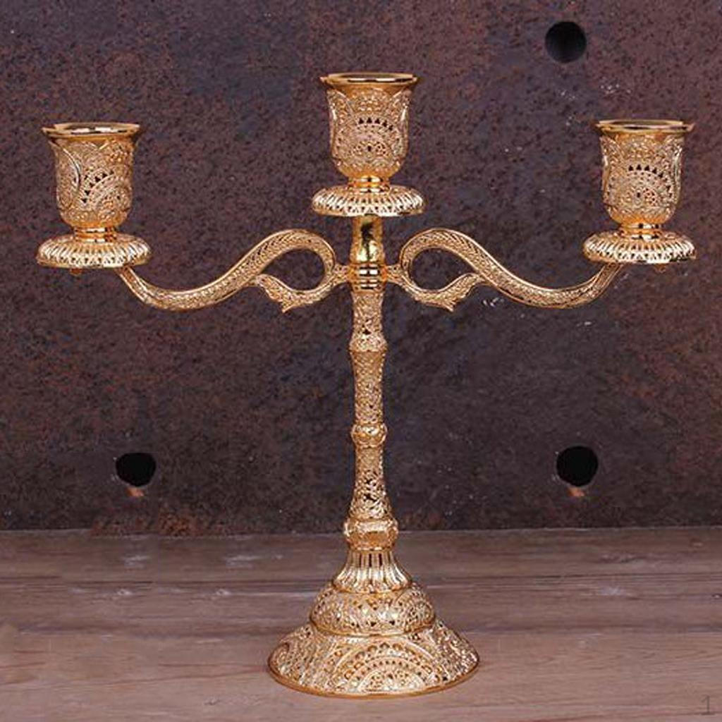 Crystal Candle Holders / 5 Candelabras, Wedding Festive Dining Decor 3 arms- 22cm