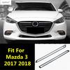 For Mazda 3 2017 2018 Car Front Middle Grill Grille Grids Strip Decoration Cover Trim ABS Chrome / Red Accessories Exterior Kit