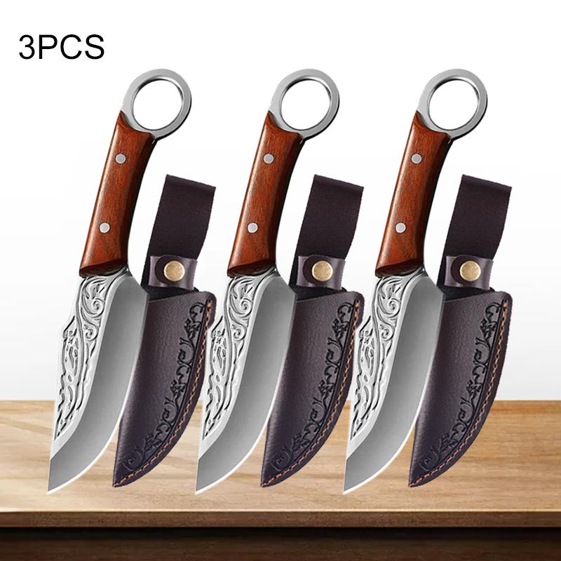 Professional Kitchen Knives Handmade Forged Boning Knife Meat Cleaver Stainless Steel Fruit Vegetable Butcher Slicing Knife