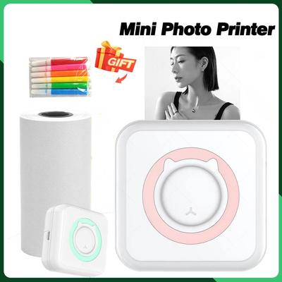 Mini impressora fotográfica portátil multifuncional sem fio Bluetooth papel térmico etiquetas adesivas conexão para telefone 57mm novo