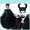 Betoverend Maleficent tovenares/boze koningin Halloweenkostuum voor meisjes met gehoornde hoofdtooi