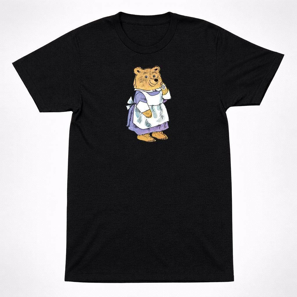 Richard Scarry Mother Bear Shirt Kids Book Character Cartoon Vintage Tee