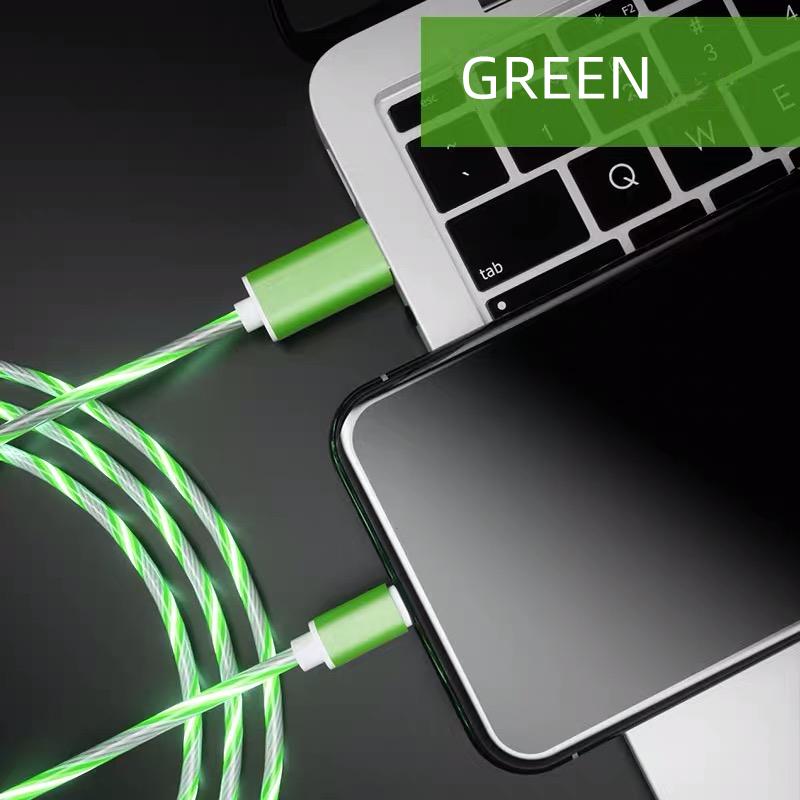 Flow Luminous USB Type C Cable 3A Fast Charging Data Cord for Samsung Xiaomi OPPO  IPhone Charger Micro USB Wire LED Cable