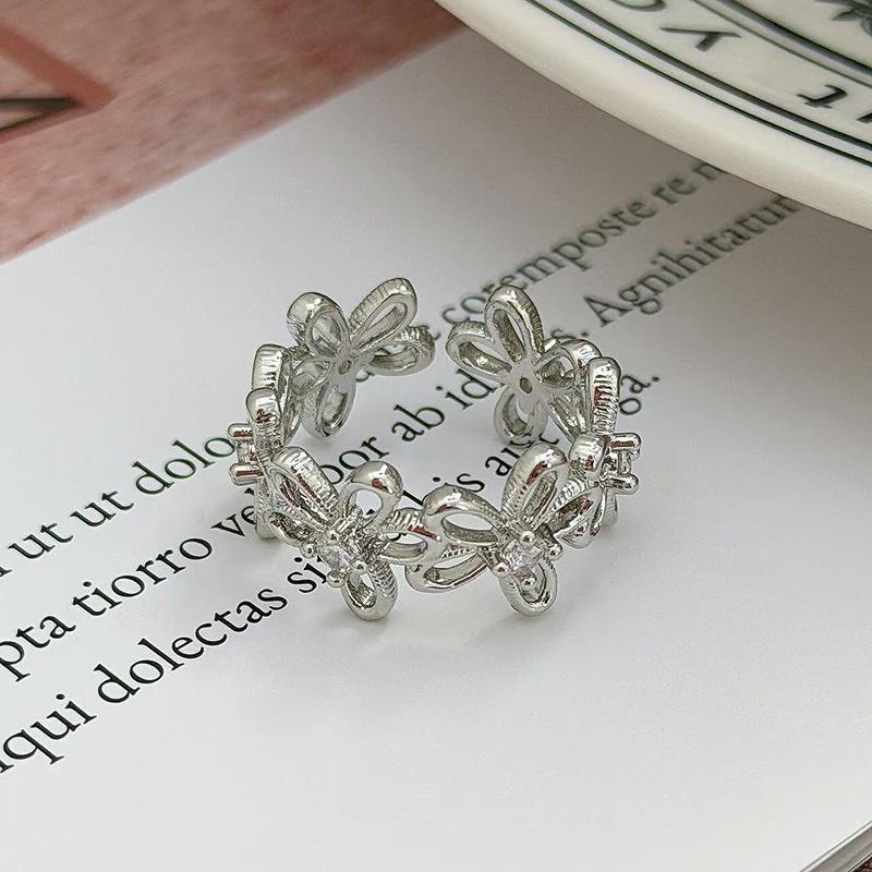 Ballettmädchen Schlichter Schlichter Ring Geometrischer Öffnungsring Modischer Persönlichkeits-Schlichter Kalter Stapelbarer Wind Zeigefingerring