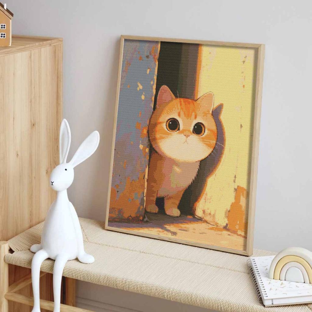 Diamond painting painting kit cute ginger cat handmade diy home decoration painting