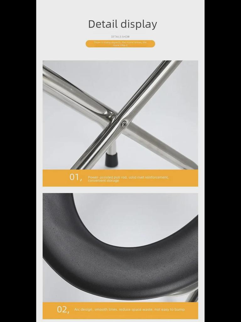 Household Folding Toilet Chair with Reinforcement for Elderly and Pregnant Women