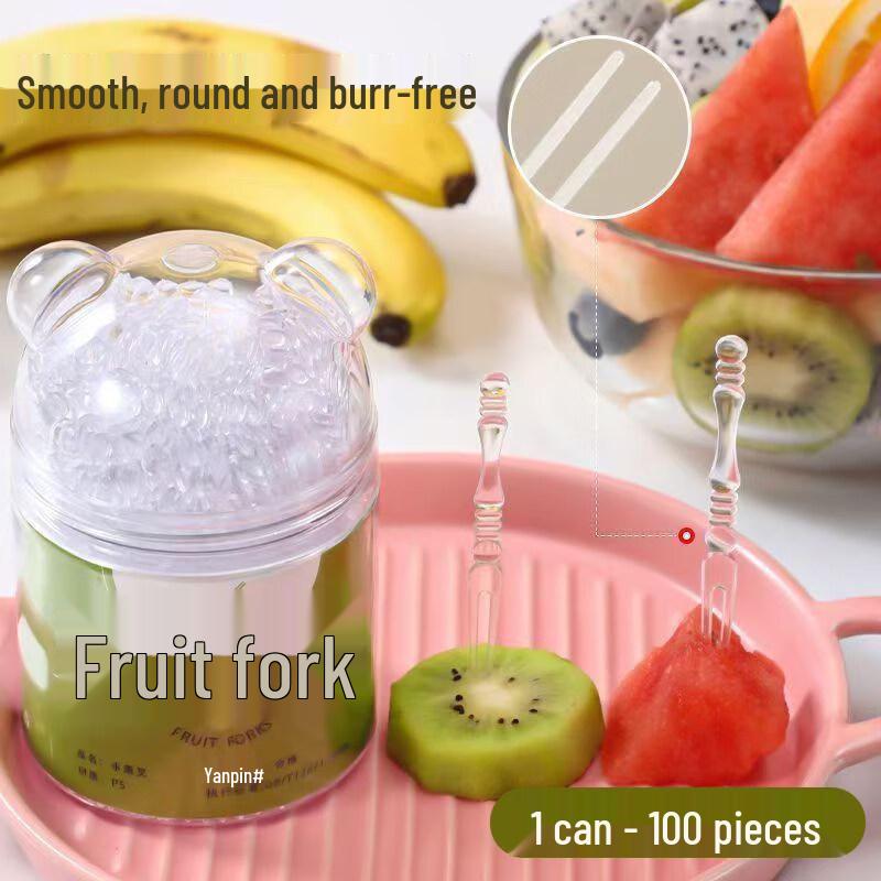 ZISIZ Disposable Thickened Fruit Forks with Bamboo Joint Pattern