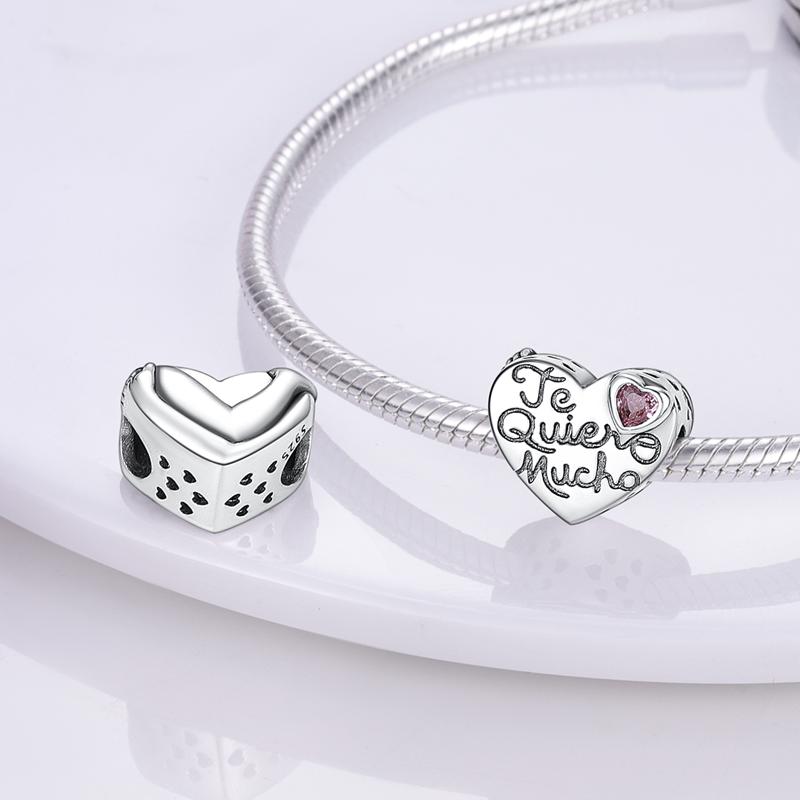 

Girl Charms Plata Ley Pink Color Series Love Earphones Pendant Of Original Fits Anniversary Make your own Accessory Elegant Fashion Beautiful Lovely
