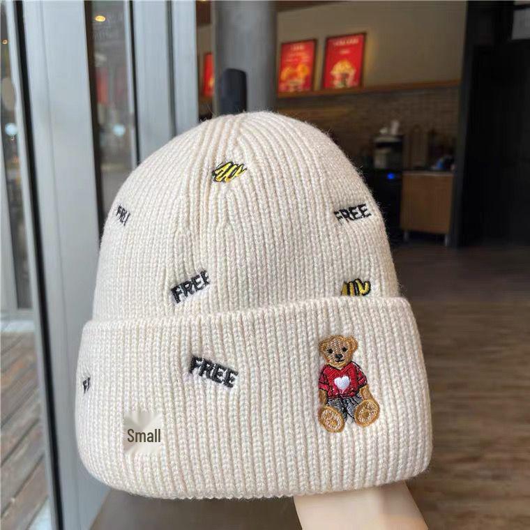 Korean Cute Embroidered Letter Woolen Beanie - Autumn & Winter Parent-Child Hat