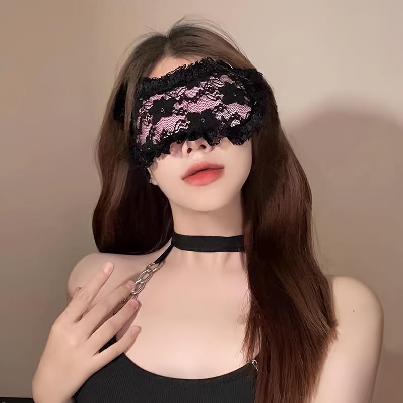 Maid Style Sexy Black Lace Comfortable Eye Mask, In 2 Colors