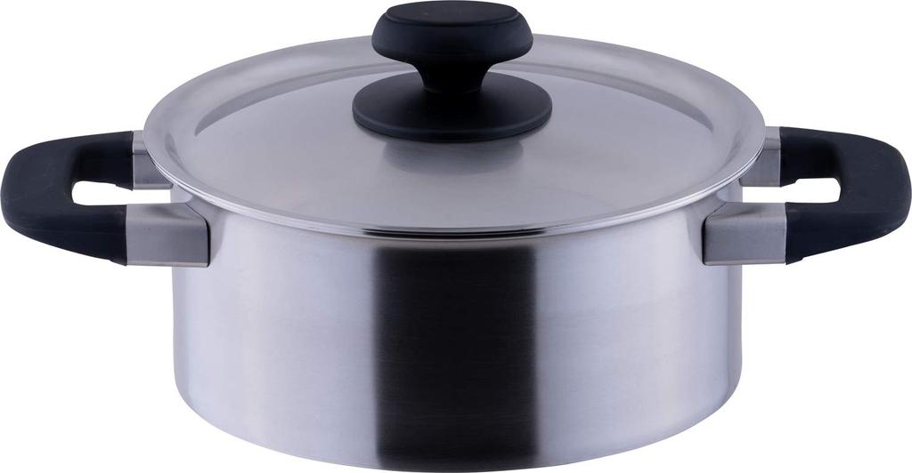 Miyazaki Seisakusho Sustaina Made In Gas and Induction Stainless Thick Heat Two-Handled Pot, 18cm, Japan, Compatible, Steel, Bottom, Retaining, SU-18T