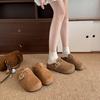 Plateau-Sohlen Boken Schuhe Tasche Kopf Halbschuhe Damen Oberbekleidung 2025 neu Sommer und Herbst Retro Ein-Pedal Innenhöhe erhöhen Boken
