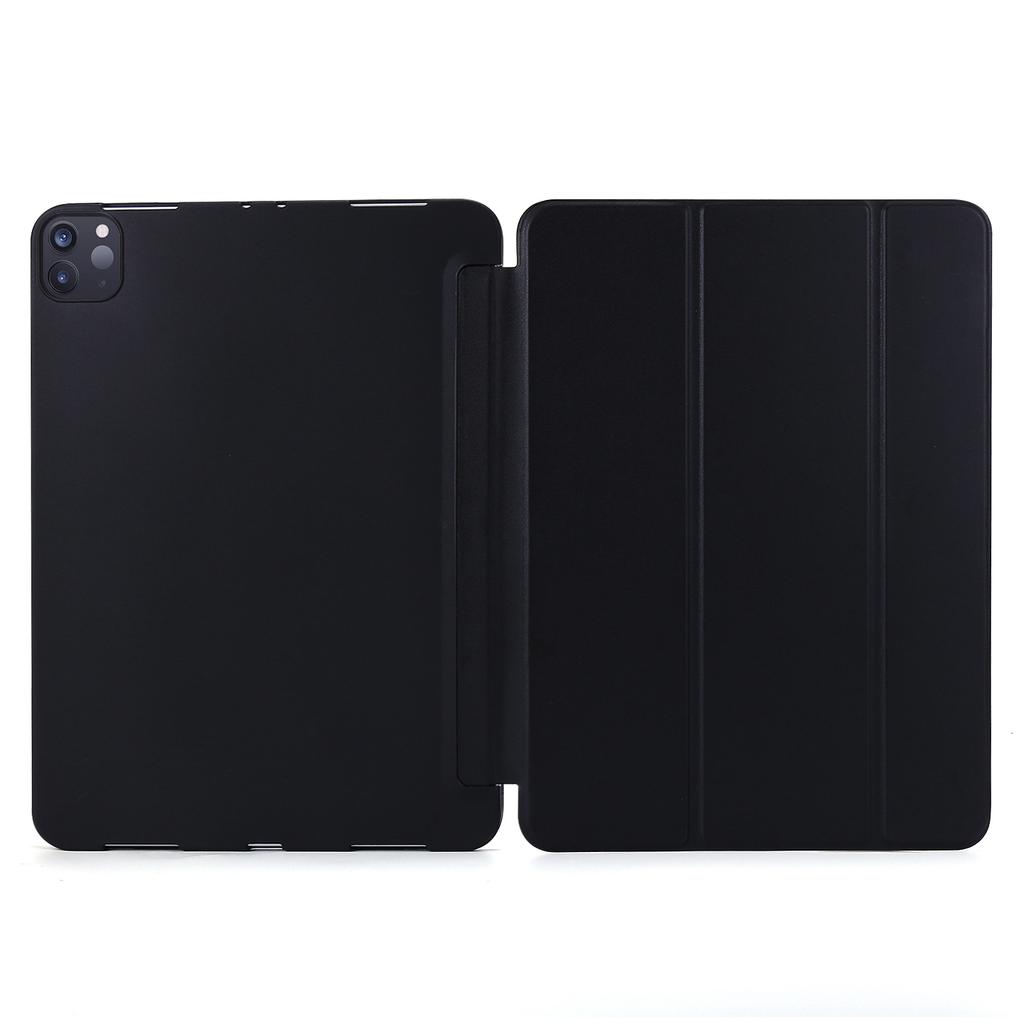 Für iPad Pro 13 (2024) Hülle Dreifach-Ständer Leder+Silikon Tablet-Hülle