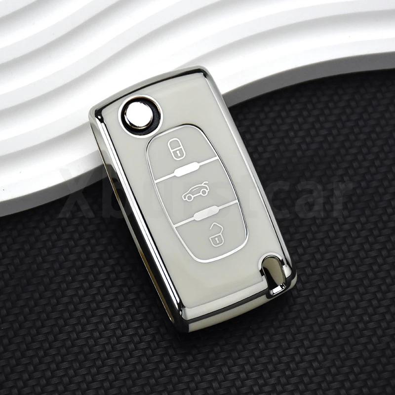 2/3 Buttons Auto Shell Fob for Peugeot 107 207 307 308 407 607 3008 5008 for Citroen Xsara C5 C6 C8 TPU Car Flip Key Case Cover