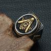 Jewelry Retro Masonic Symbol Ring Six-pointed Star Jewish Men's Ring