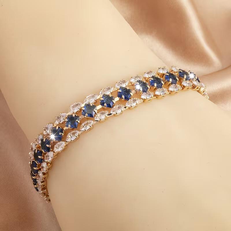 Personalized Retro Colorful Zirconia Diamond Bracelet for Women - 2026 High-End Niche Design, Versatile Temperament Jewelry.