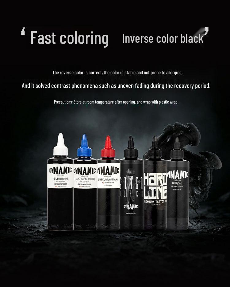 Set de Tintas Dinámicas para Tatuajes: Pigmentos Triple y Totem Negro, Negro Congo y Blanco