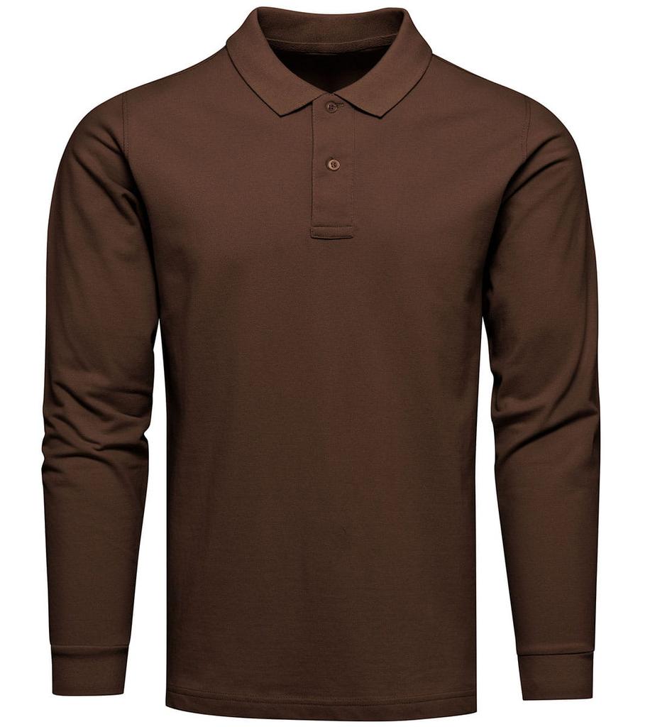 2-Pak Polo Longsleeve Premium Brązowa I Beżowa - S