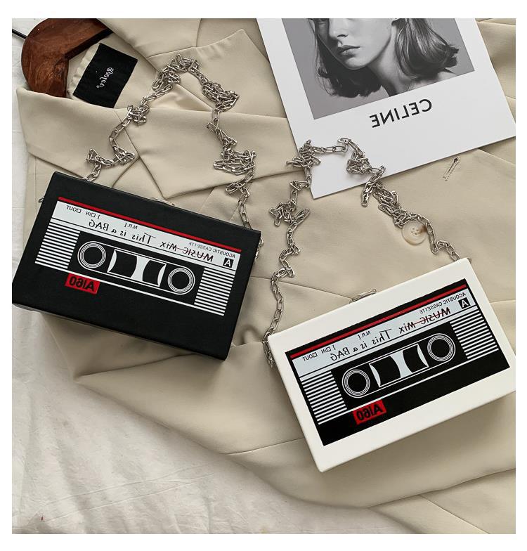 Acrylic Purses Crossbody Bag for Women Radio Patterns Box Clutch Banquet Evening Crossbody Handbag Lightweight Small Wallet Shoulder Clutch for Women