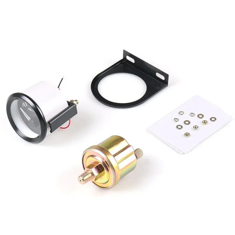 12V Universal 2" 52mm LED Car Truck Oil Pressure Gauge Meter 0-100PSI With Sensor