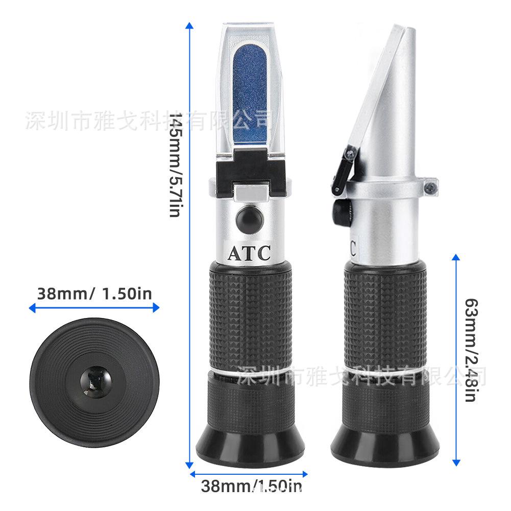 3-in-1 Handheld Refractometer: 0-40% Brix Sugar Meter, 0-25% Alcohol Tester, 0-22° Baumé Gauge