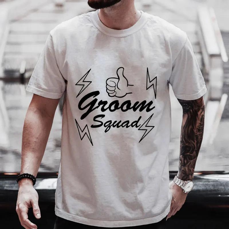 Groom Squad T Shirt for Men Wedding Party Tees Funny Graphic Y2k Tops Bachelor Stag Party Tshirt Team EVG Future Groom Tees