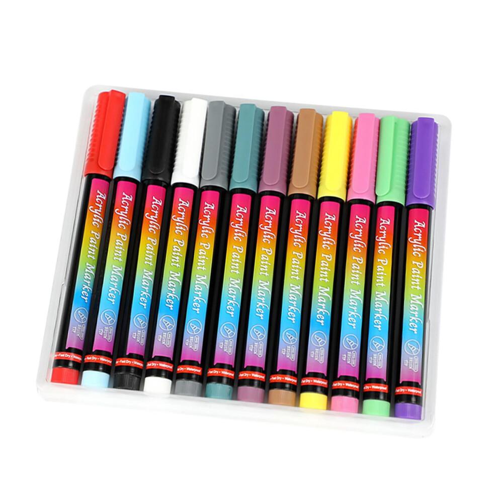 Marker Pens Painting Watercolor Pen Set Colorful Paint Markers, Smooth Art Project marker Pens for Cards Black Papers, 12 12 Colors