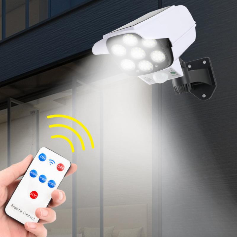 1Pc 77Led Solar Motion Sensor Led Light Outdoor Dummy Camera Wireless Security Flood Light Waterproof Lamp For Home Garden