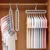 Rotating 9-hole magic clothes hanger, foldable horizontal and vertical dual-use, multifunctional 9-hole drying rack for home use
