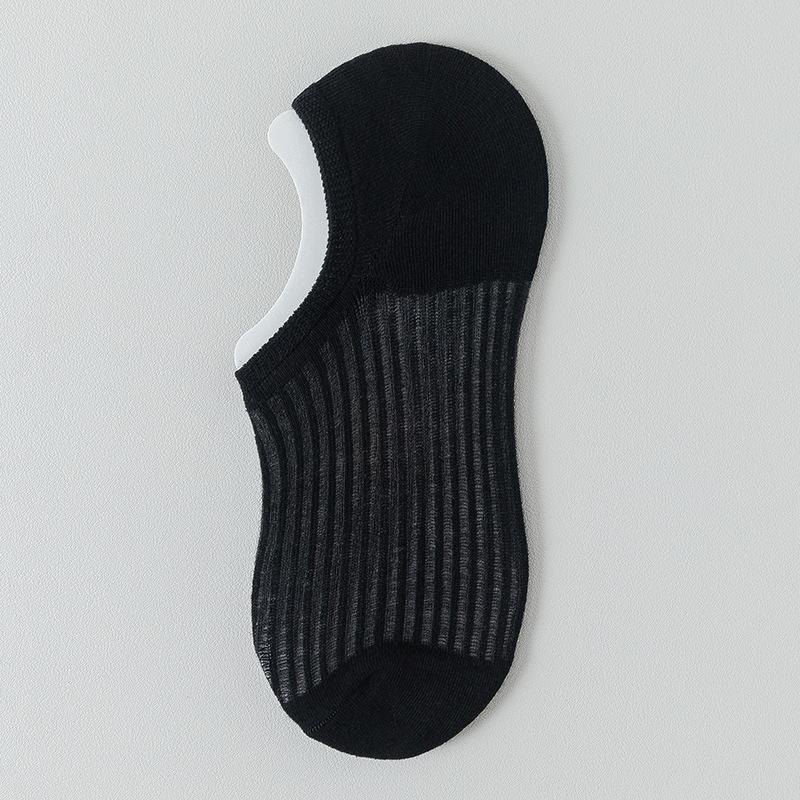 Women's Summer Thin Breathable Mesh Silicone Non Slip Invisible Low Top Shallow Mouth Boat Socks