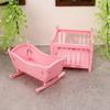 1:12 Miniature Crib and Playpen Mini Bedroom Scene Rocking Bassinet Toy