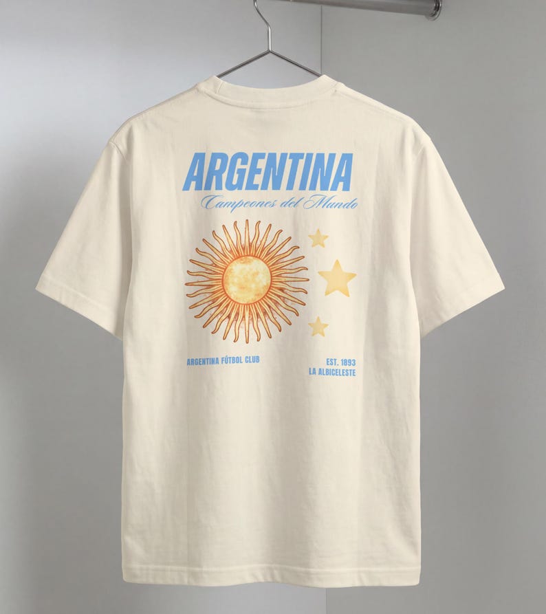 Argentina World Cup Shirt Vintage Sun | Campeones del Mundo Tee | Argentina Soccer Shirt Comfort Colors | Albiceleste Fan Shirt XL