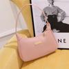 Fashi Shoulder Bag for Women, Solid Color Synthetic Leather Handbag with Zipper Closure, Versatile Underarm Dumpling Bag Purse