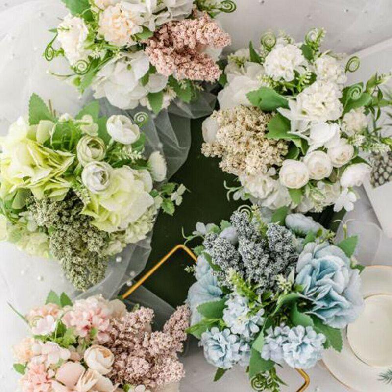 Elegant Real Touch Artificial Silk Flowers Bridal Wedding Bouquet For Home Party Decor