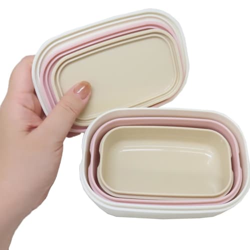 Mirimiri Antibacterial 3-Piece Nesting Lunch Box, Rectangular